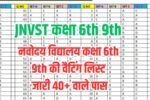 JNVST Navodaya Waiting List 2025